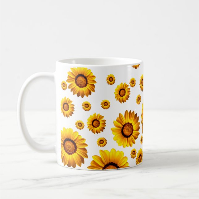Taza De Café Hermosas flores amarillas (Izquierda)