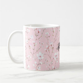 Taza De Café Hermosas Flores Blancas Rosadas