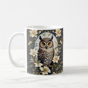 Taza De Café Hermosas Flores De Búho Y Jazmín