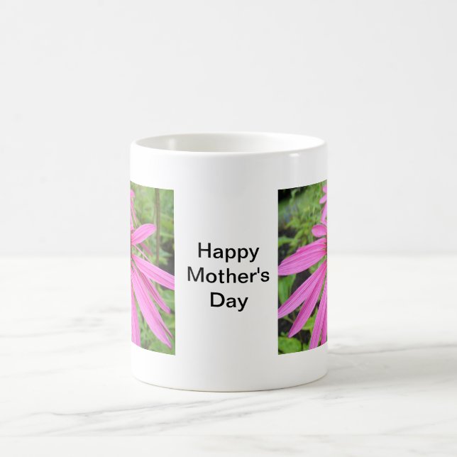 Taza De Café hermosas flores púrpuras rosas (Centro)