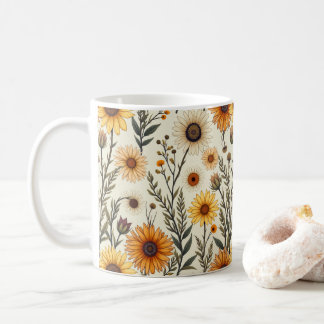 Taza De Café Hermosas flores que se asemejan a la caída