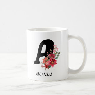 Taza De Café Hermosas flores rojas de primavera romántica