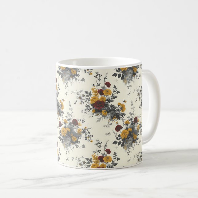 Taza De Café Hermosas flores rojas de primavera romántica (Anverso derecho)