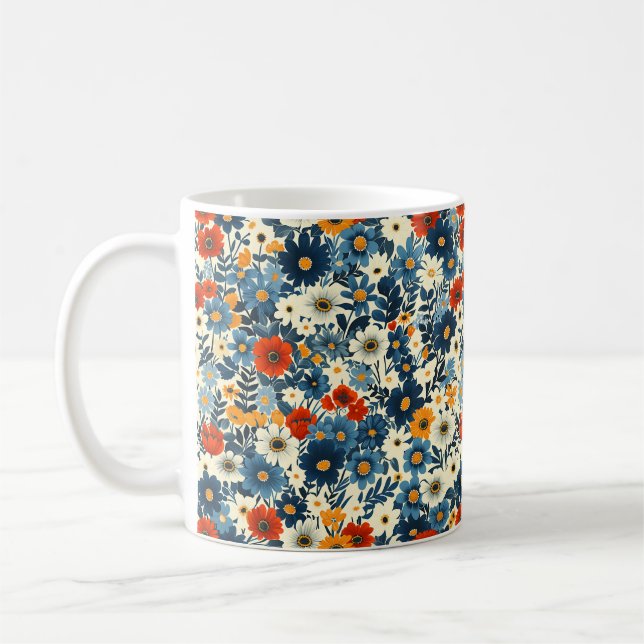 Taza De Café Hermosas flores salvajes de primavera (Izquierda)