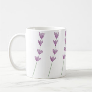 Taza De Café Hermosas flores salvajes púrpura pintadas a mano