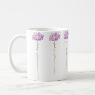 Taza De Café Hermosas flores salvajes púrpura pintadas a mano