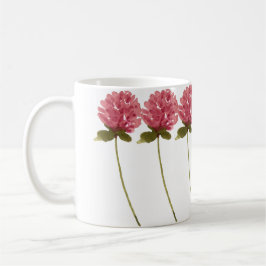 Taza De Café Hermosas flores silvestres rojas pintadas a mano