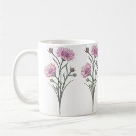 Taza De Café Hermosas flores silvestres rosadas pintadas a mano