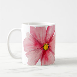 Taza De Café Hermosas flores silvestres rosadas pintadas a mano