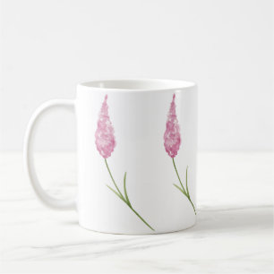 Taza De Café Hermosas flores silvestres rosadas pintadas a mano