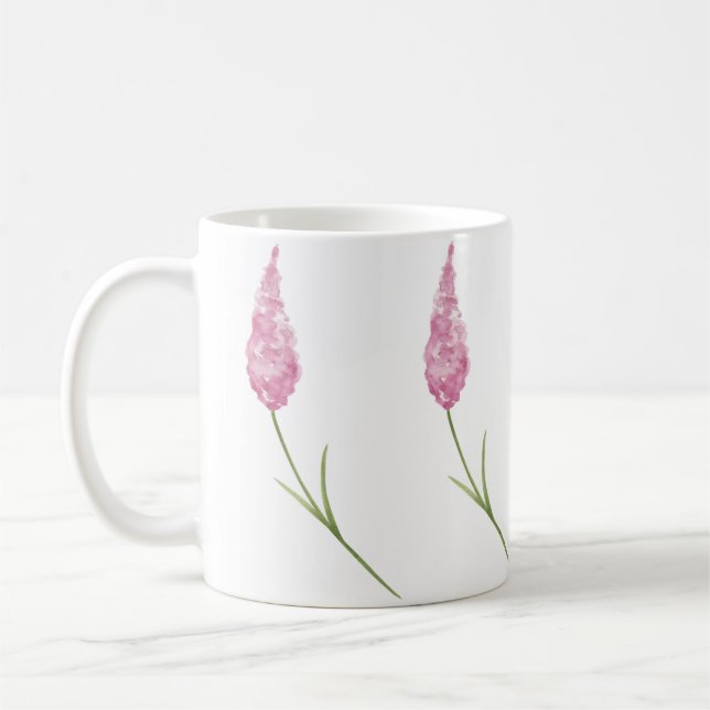 Taza De Café Hermosas flores silvestres rosadas pintadas a mano (Izquierda)