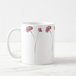 Taza De Café Hermosas flores silvestres rosadas y polvorientas