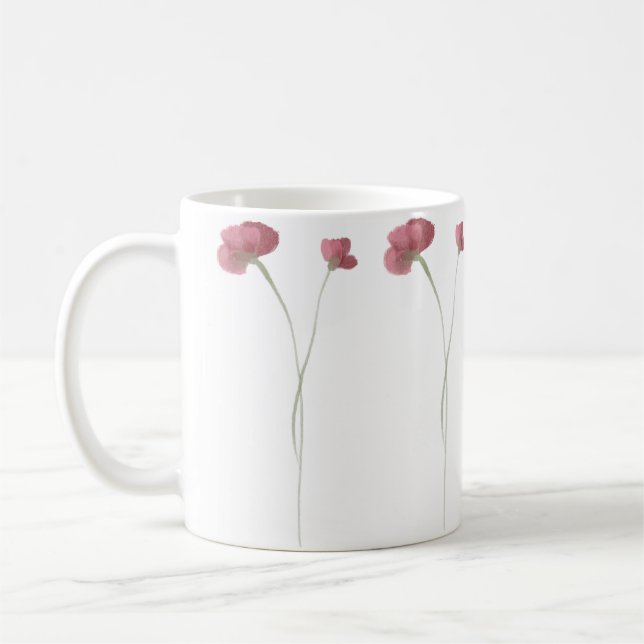 Taza De Café Hermosas flores silvestres rosadas y polvorientas (Izquierda)