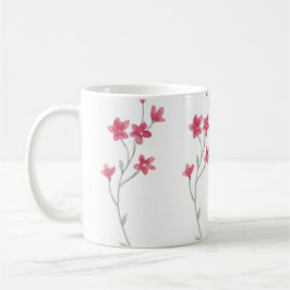 Taza De Café Hermosas flores silvestres rosadas y polvorientas