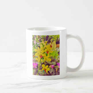 Taza De Café Hermosas orquídeas amarillas de otoño