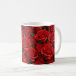 Taza De Café Hermosas rosas rojas