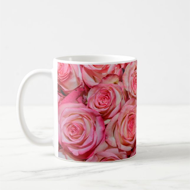 Taza De Café Hermosas rosas rosas (Izquierda)