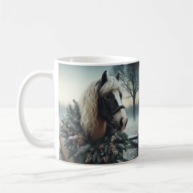 Taza De Café Hermoso amor animal ecuestre de caballo marrón (Izquierda)