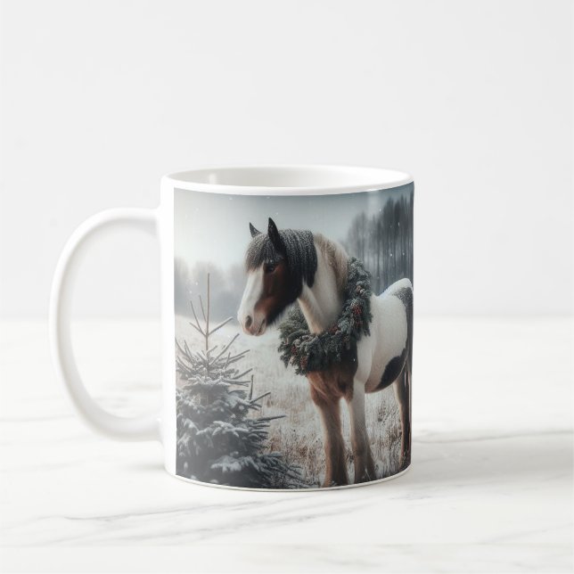 Taza De Café Hermoso amor animal ecuestre de caballo marrón (Izquierda)
