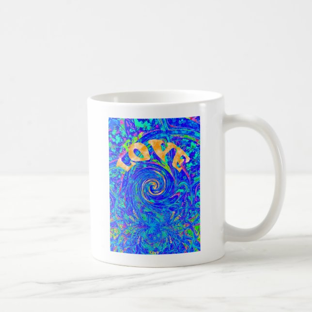 Taza De Café Hermoso amor azul Imprimir arte vectorial Flash (Derecha)