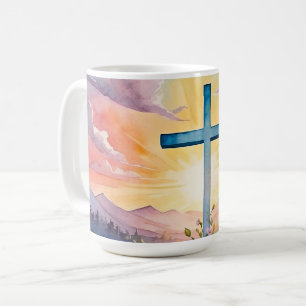 Taza De Café Hermoso arte de acuarela de Pascua