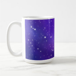 Taza De Café Hermoso arte de galaxia Purple Starry Sky
