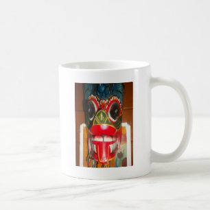 Taza De Café Hermoso arte tradicional cingalés de máscara de fu