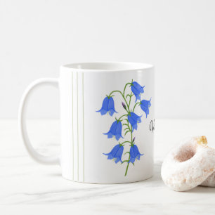 Taza De Café Hermoso Bluebells Clásico Mug con franjas verdes