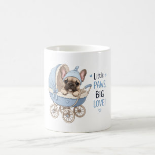 Taza De Café Hermoso cachorro de Bulldog Francés en cochecito d