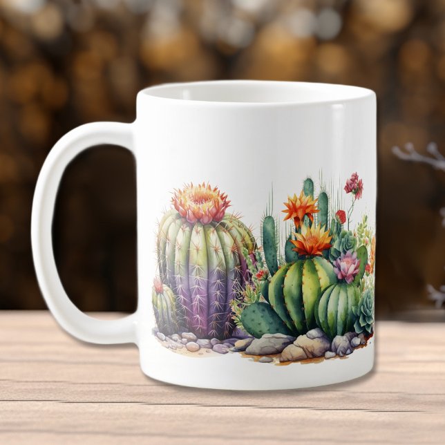 Taza De Café Hermoso Cacti florido (Subido por el creador)