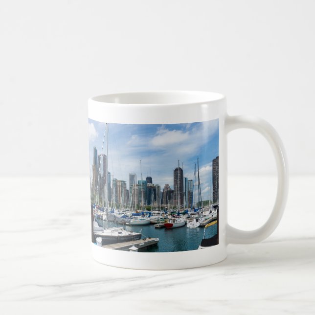 Taza De Café Hermoso café de Chicago Harbour Mug (Derecha)