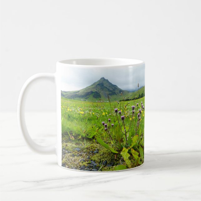 Taza De Café Hermoso campo de flores café Mug (Izquierda)