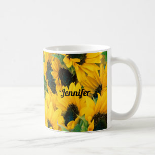 Taza De Café Hermoso campo Personalizado de flores