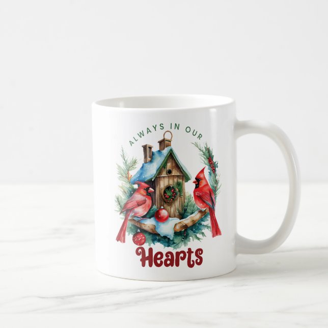Taza De Café Hermoso Cardenal Memorial Siempre En Nuestros Cora (Derecha)