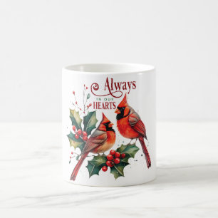 Taza De Café Hermoso Cardenal Memorial Siempre En Nuestros Cora