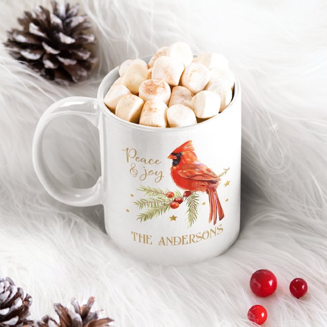 Taza De Café Hermoso cardenal rojo Navidades Coffee Mug (Subido por el creador)