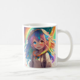 Taza De Café Hermoso Chica del anime arcoiris