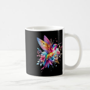 Taza De Café Hermoso Colibrí Floral Espiritual Tejido Oído