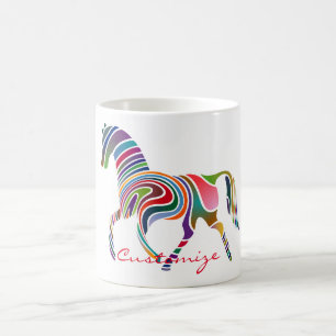 Taza De Café Hermoso color arcoiris Caballo Thunder_Cove