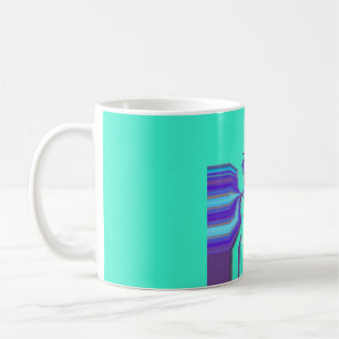 Taza De Café Hermoso color vectorial azul cian-púrpura