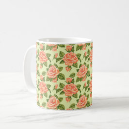 Taza De Café Hermoso colorido rústico femenino rosa de primaver