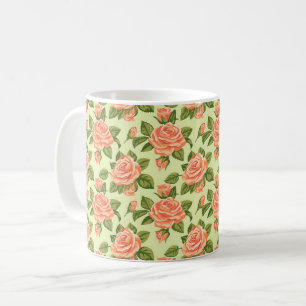 Taza De Café Hermoso colorido rústico femenino rosa de primaver