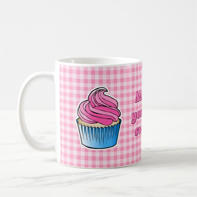 Taza De Café Hermoso Cupcake Rosa (Izquierda)