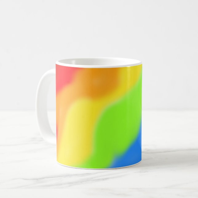 Taza De Café Hermoso diseño de arco iris abstracto - (Anverso izquierdo)