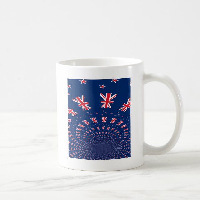 Taza De Café Hermoso diseño de arte con bandera de Nueva Zeland (Derecha)