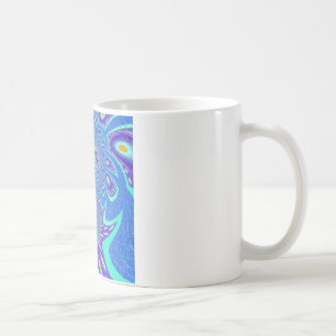 Taza De Café Hermoso diseño de arte vectorial kaleidoscopio azu