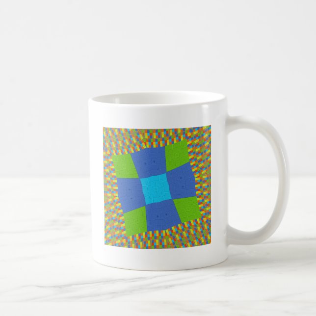 Taza De Café Hermoso diseño de impresión de arte azul verde azu (Derecha)