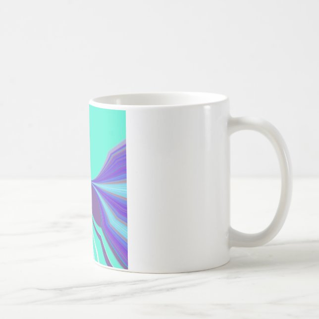 Taza De Café Hermoso diseño de patrones de motivos púrpura cian (Derecha)