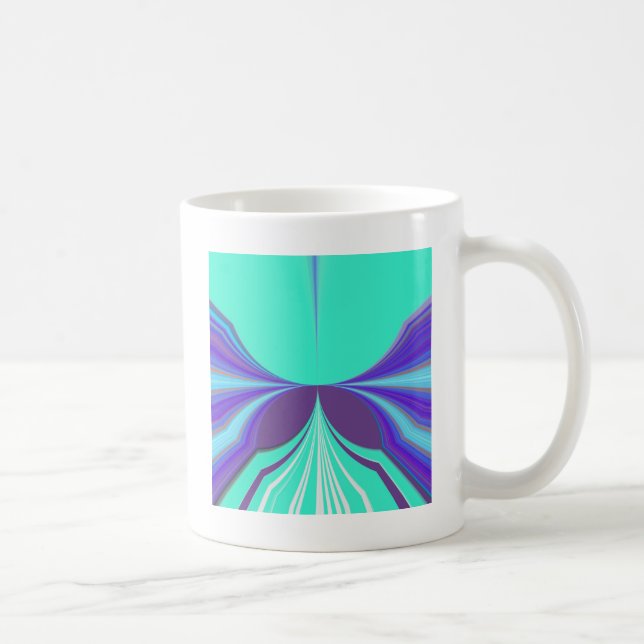 Taza De Café Hermoso diseño de patrones de motivos púrpura cian (Derecha)