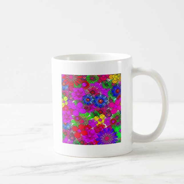 Taza De Café Hermoso diseño de patrones florales sorprendentes (Derecha)